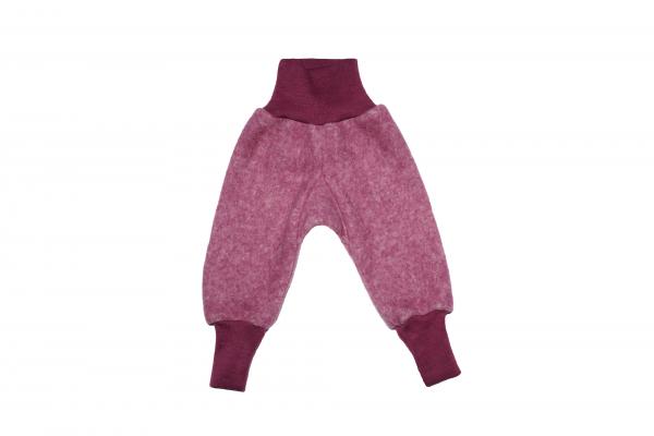 Cosilana Fleece-Hose aus Wolle/Baumwolle WEINROT-MELANGE